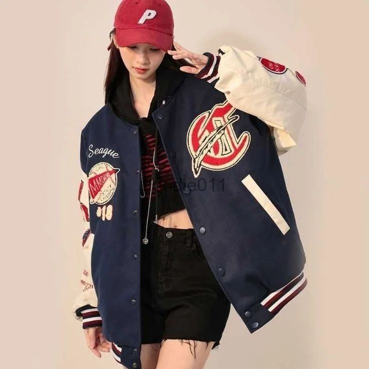 M-XXL Jaket Baseball Varsity Oversize Wanita-Jaket Baseball Korea-Dewasa Anak-Jaket Cewek Korea