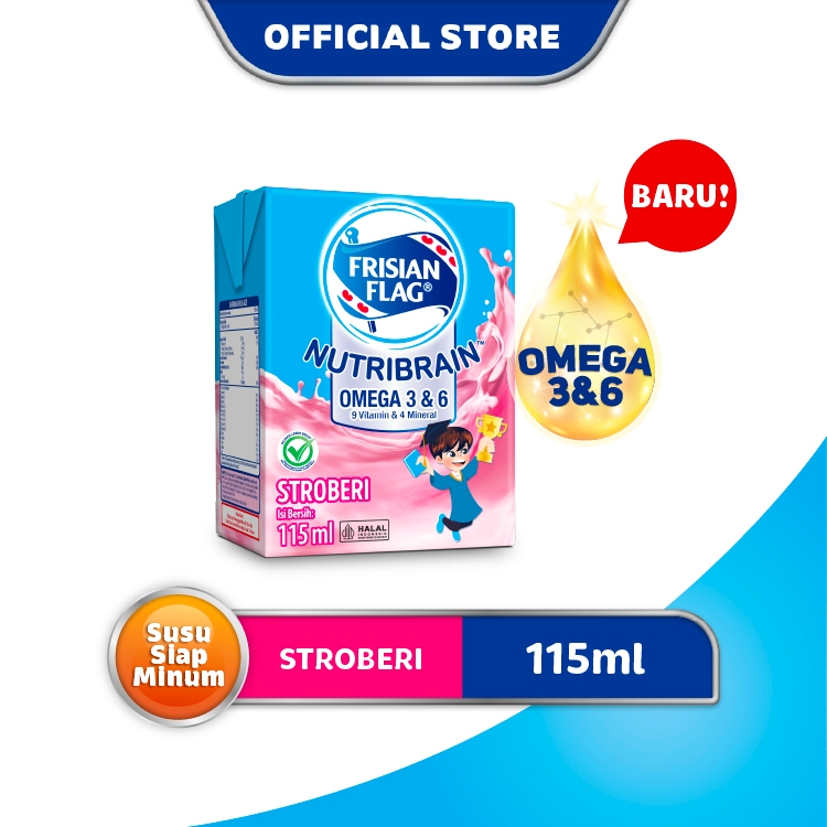 Frisian Flag Omega Strawberry 115ml