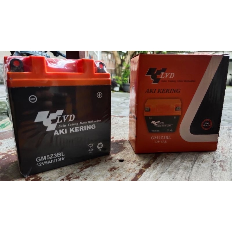 Aki LVD 12V/5Ah Grand/Supra X 100/Fit/Legenda/Megapro Primus/Hiu/Win #No GS Astra/Yuasa