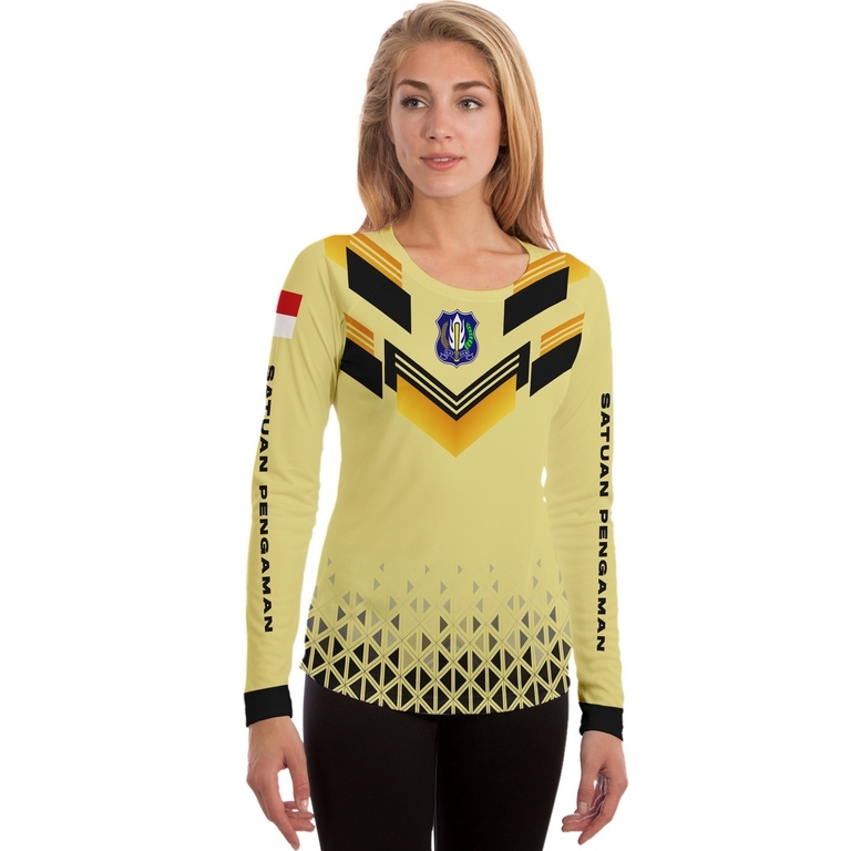 BAJU WANITA JERSEY SATPAM / KAOS WANITA LENGAN PANJANG SECURITY TERBARU 2024 FULLPRINT/SUBLIMATION 3