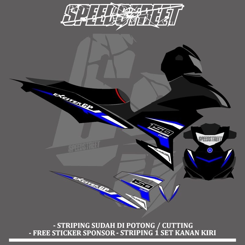 STRIPING TRANSPARAN MX KING 150 EXCITER GP CUSTOM SUKA SUKA