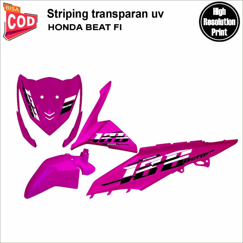STRIPING TRANSPARAN BEAT FI 2012 - 2017 STICKER MOTIP SIMPLE