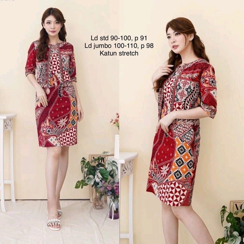 Dress Batik Modern Dress Batik Murah Dress Batik Merah Batik Fashion Dress Batik Fashion Batik ELEGA
