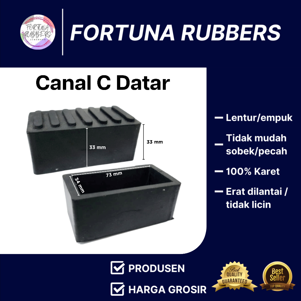 KAKI KARET TANGGA BAJA RINGAN CANAL C DATAR UKURAN 35X75 MM