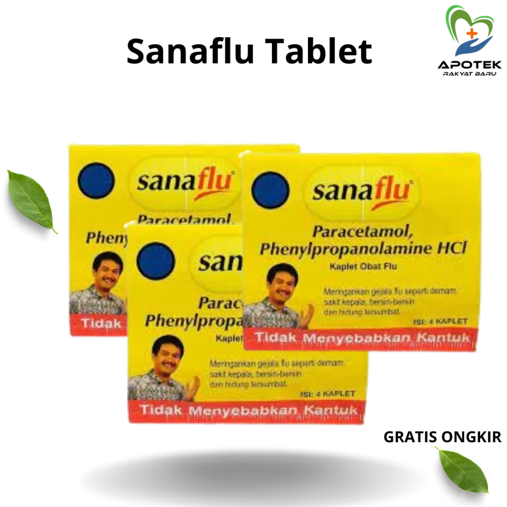 Sanaflu 4 Kaplet Obat Demam & Flu