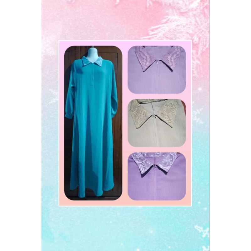 gamis kringkel premium/gamis cringkel brokat/gamis kombinasi/gamis wanita premium