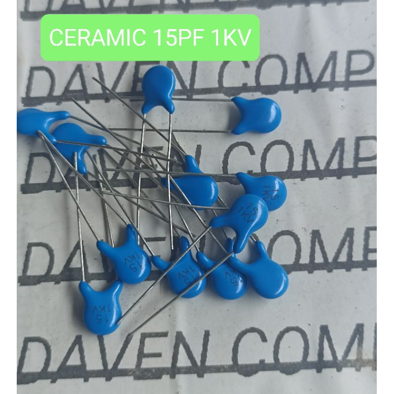 10BUAH KAPASITOR CERAMIC 15PF 1KV BIRU KERAMIK