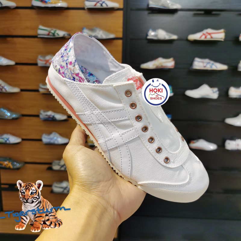 Sepatu ONITSUKA TIGER Slipon White Flower Pink /CANVAS