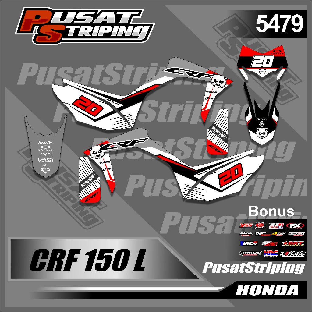 KODE 5479 Striping Sticker Variasi aksesories Motor Honda CRF 150 L Stiker List Semi Full Body Origi