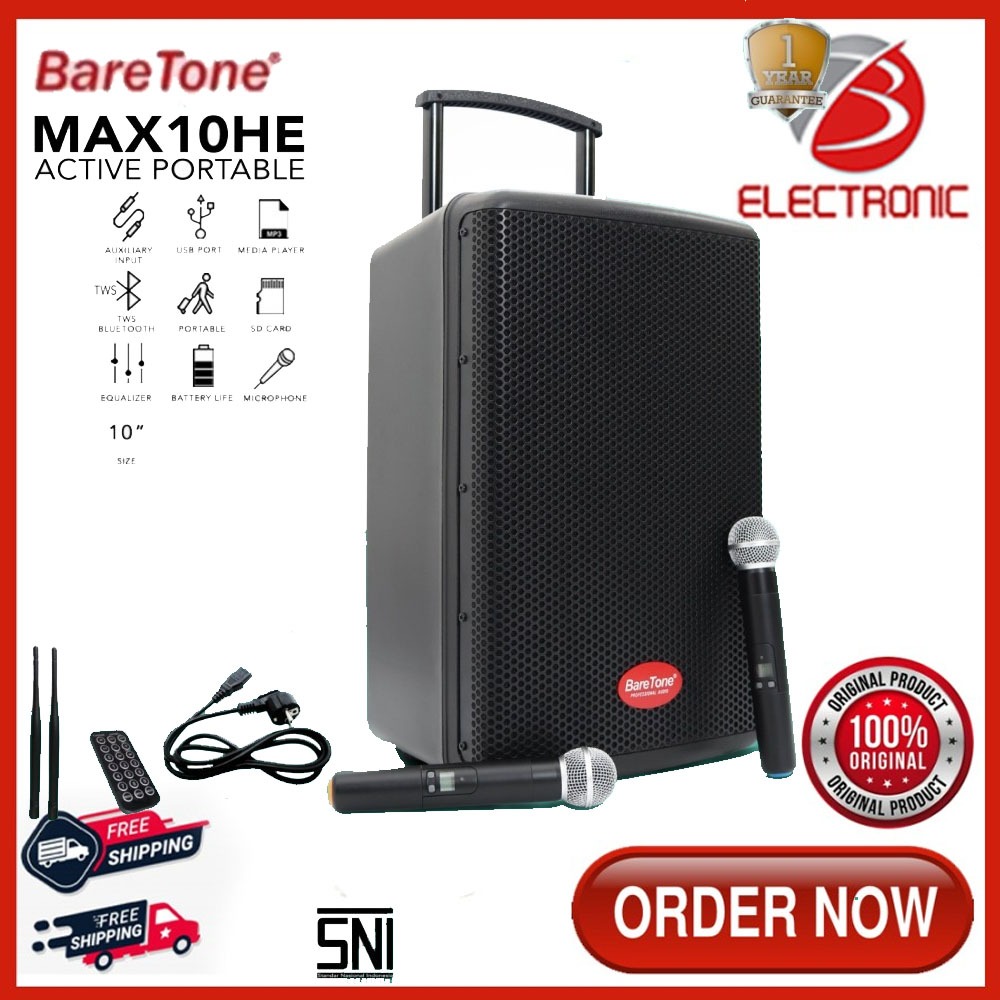 Speaker Portable Baretone Max 10HE MAX10HE 10" Speaker Baretone