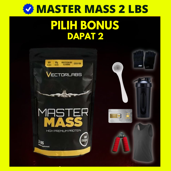 Vectorlabs Master Mass Gainer 2 lbs 900 gram Susu Protein Gym Bulking Master Mass Mastermass Masterm
