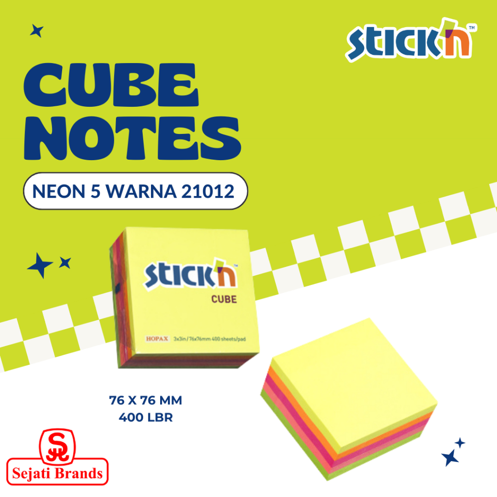 Stick'n Regular Cubes 21012 (3x3) Pastel Rainbow / Memo ATK