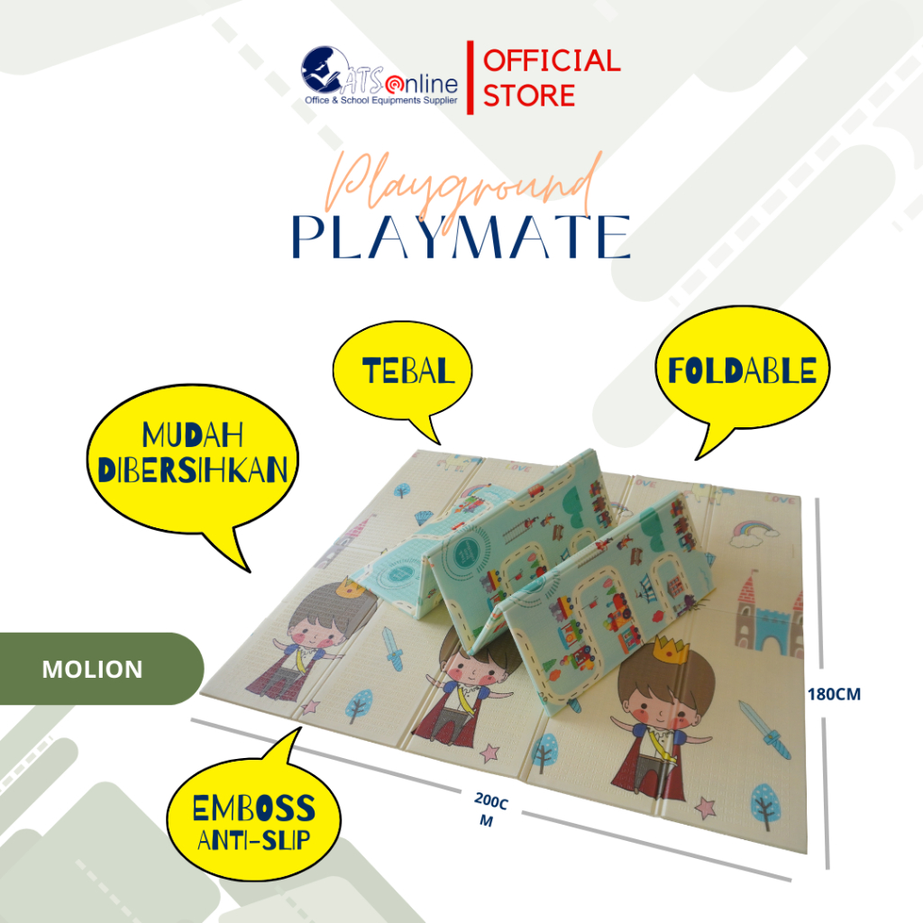 Molion Playmat + Tas 10 mm Alas Bermain Matras Bermain Anak