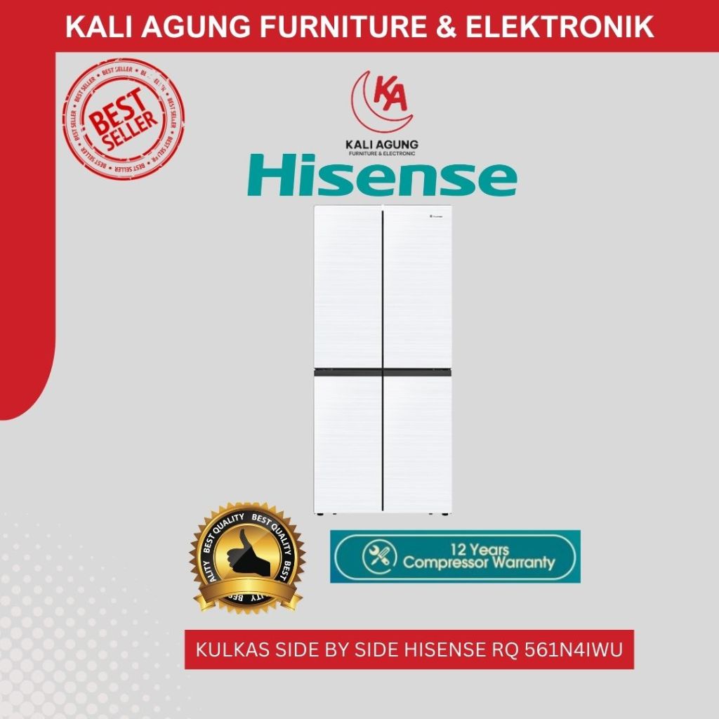 KULKAS SIDE BY SIDE HISENSE / RQ561 / GRATIS PENGIRIMAN