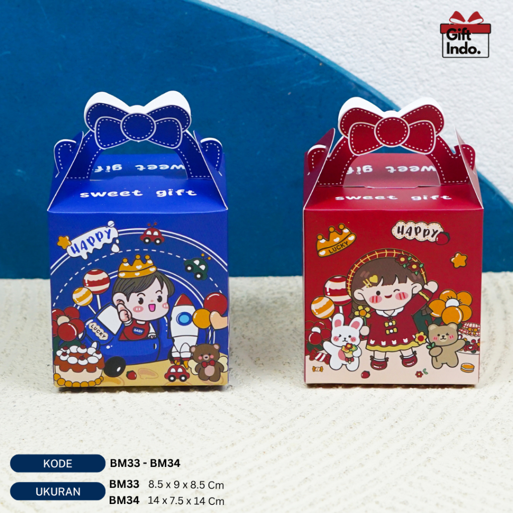 

Box Gable Ultah / Kotak Jingjing / Box Ultah Anak / Kotak Souvenir Ulang Tahun / Box Hampers Ultah / Kotak Jajan Ulang Tahun / Box Souvenir Ultah | BM33 -BM34