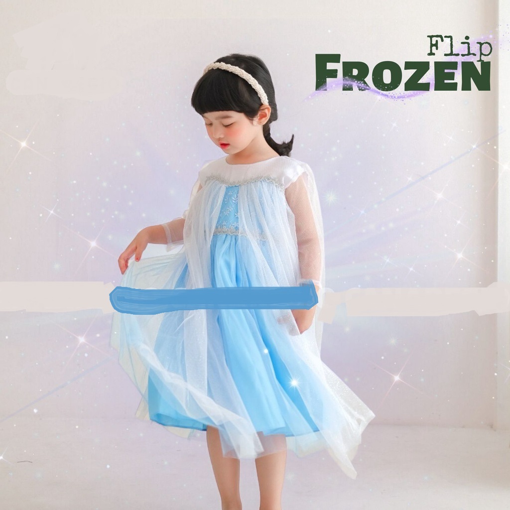 FLIP FROZEN BAJU FROZEN ANAK PEREMPUAN DRESS ANAK PEREMPUAN