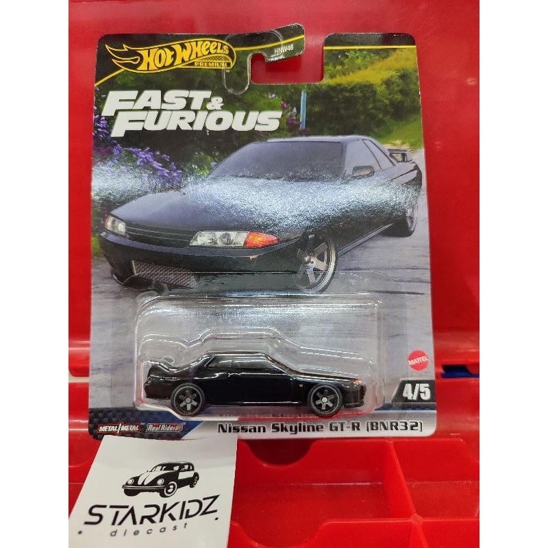Hot Wheels Premium Fast & Forius Nissan Skyline GTR R32 Hitam