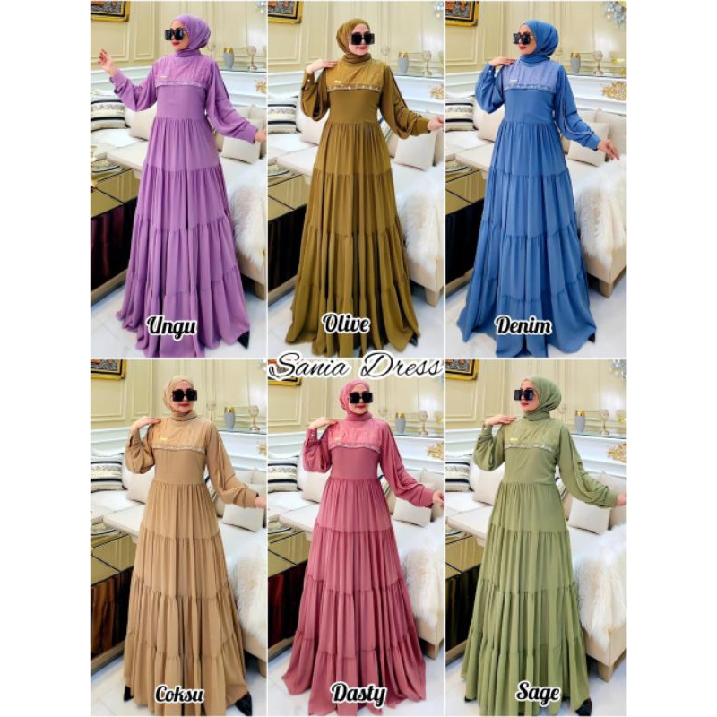 New sania dress set pashmina by asofa best seller