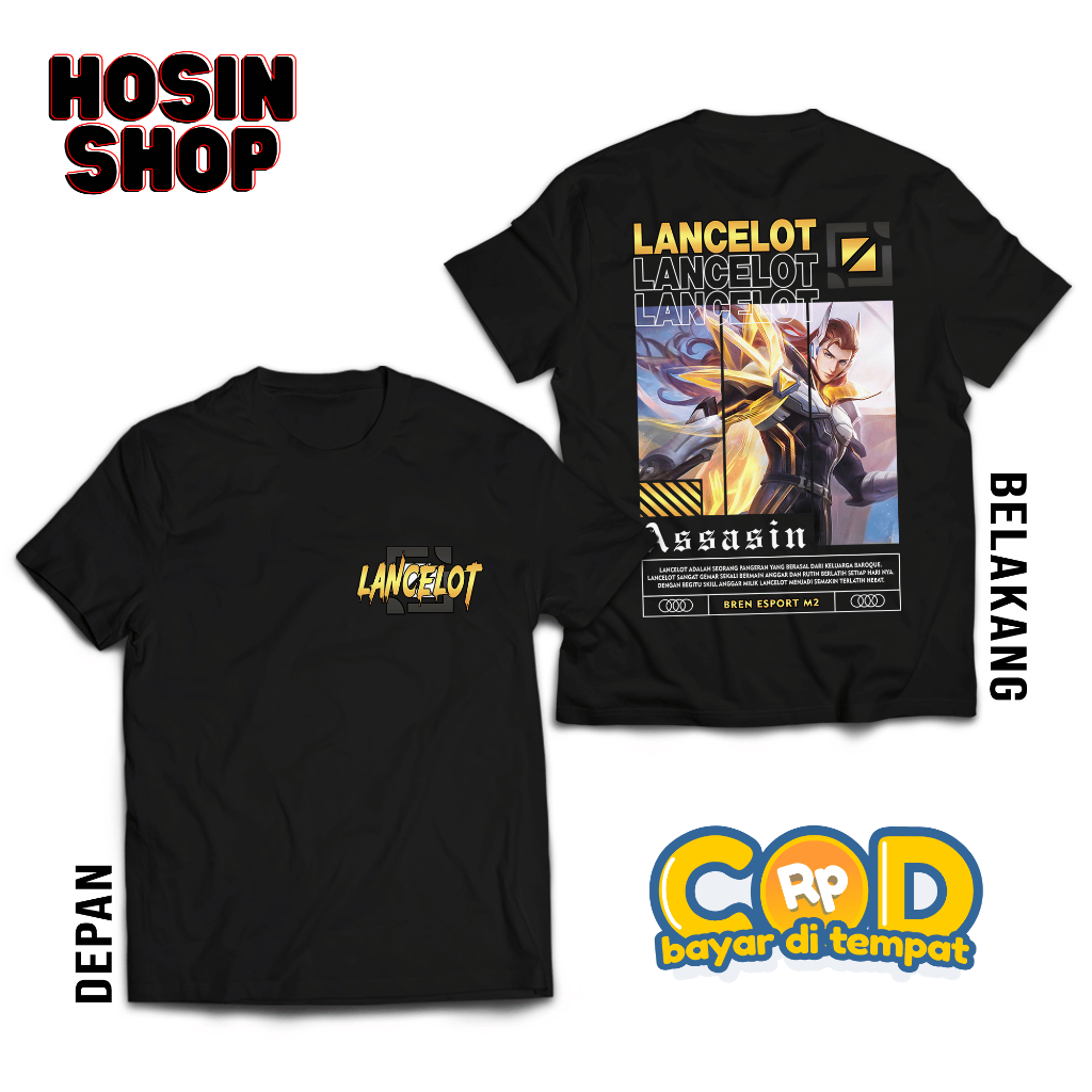 HOSINSHOP KAOS MOBILE LEGEND LANCELOT BREN2 M2 - KAOS LANCELOT BREN M2 ASSASIN - KAOS ML VIRAL - T-S
