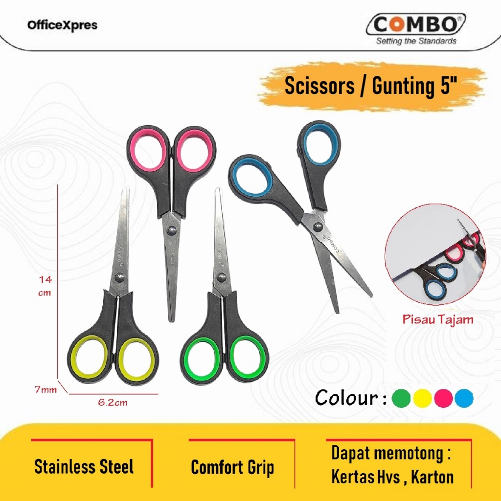 

Gunting Kertas / Gunting Sekolah / Scissors 150R / Gunting Kecil 5" (14cm)