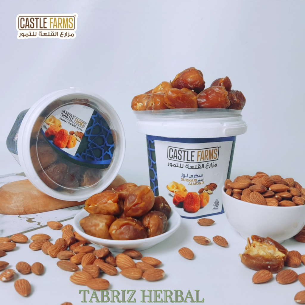 

kurma sukkari almond kemasan ember 850 gram