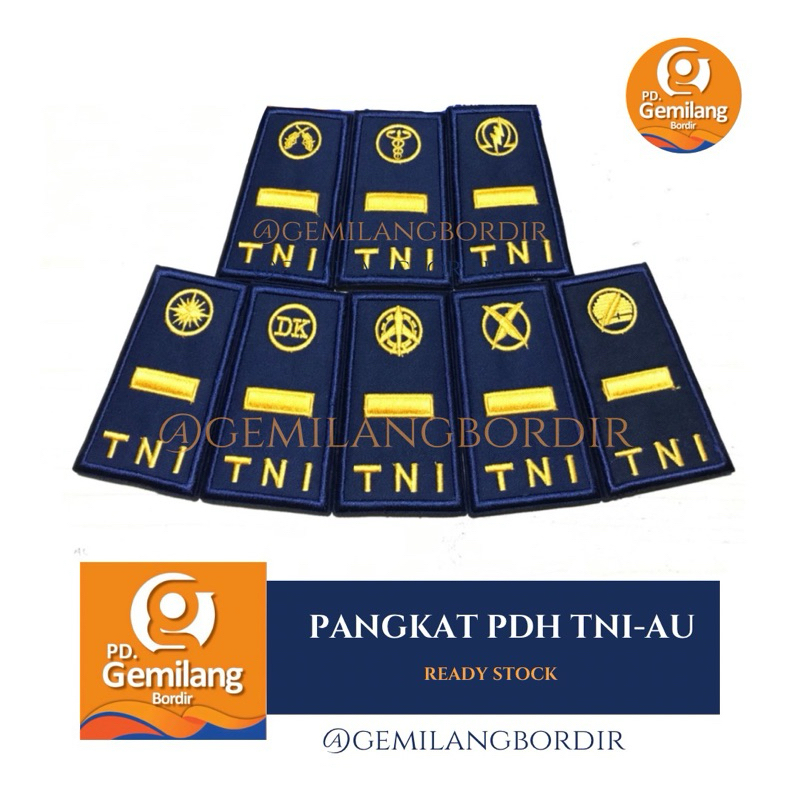 Pangkat PDH TNI AU MULTI KORPS LETDA STAFF/KOMANDO [sepasang]