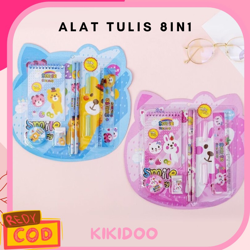 

Kikidoo Alat Tulis Stationery Set 8in1 Pensil Buku Set Souvenir Ulang Tahun Stationery Set