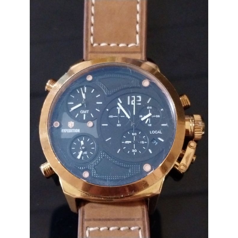 EXPEDITION E 6396 M Jam Tangan Pria Triple time chrono aktif 973
