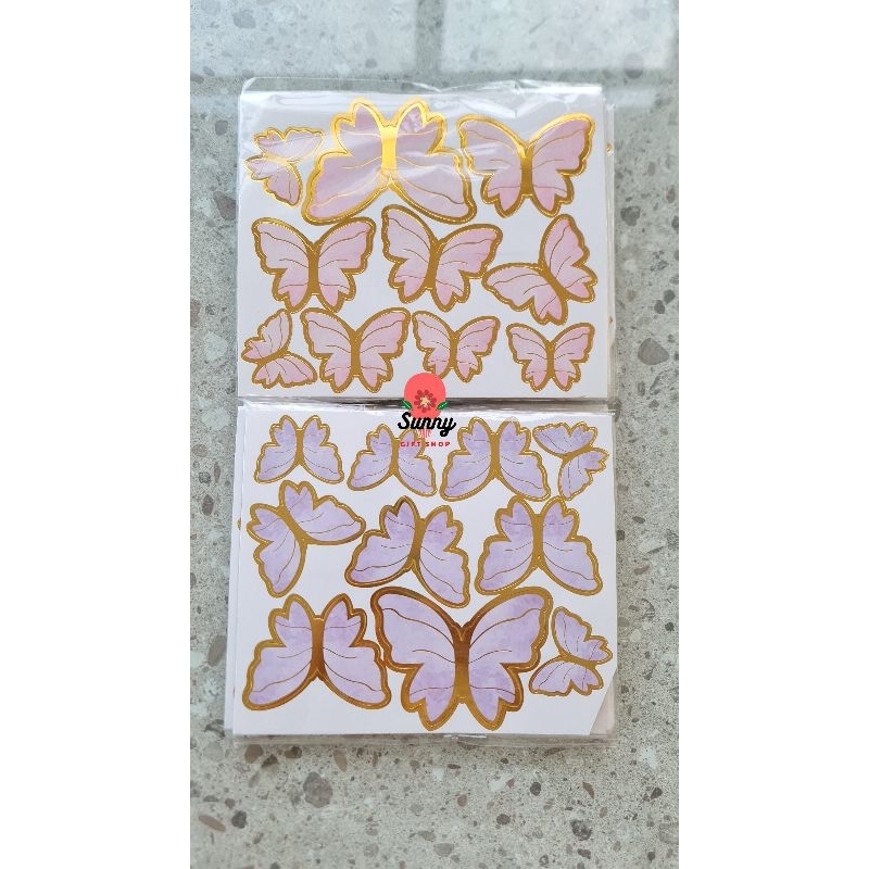 

Stiker Kupu Kupu Papper / hiasan kue kupu kupu / butterfly cake / kertas kupu kupu