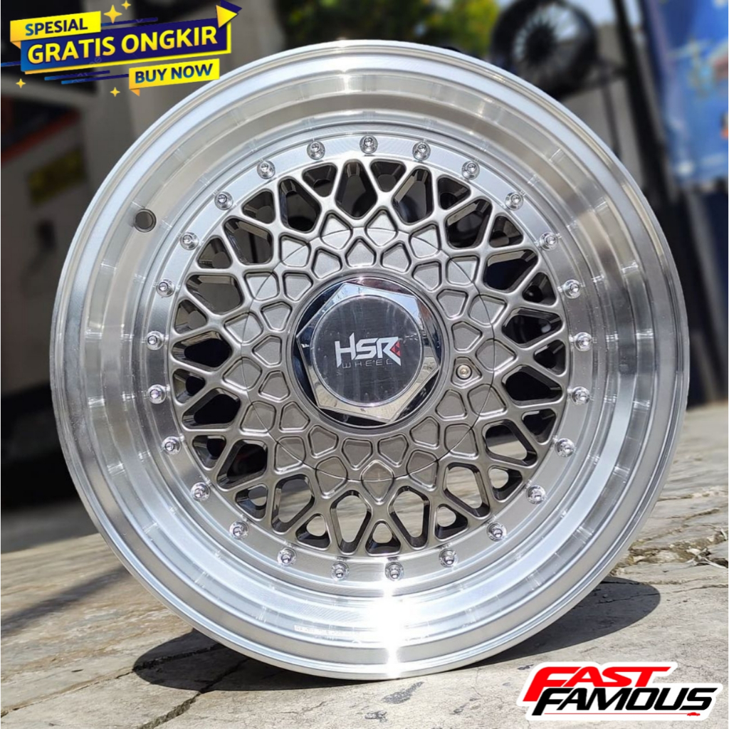 paket velg  murah velg bbs r15 celong hsr rs lebar 7/8 bisa untuk Brio, jazz, vios, city dll