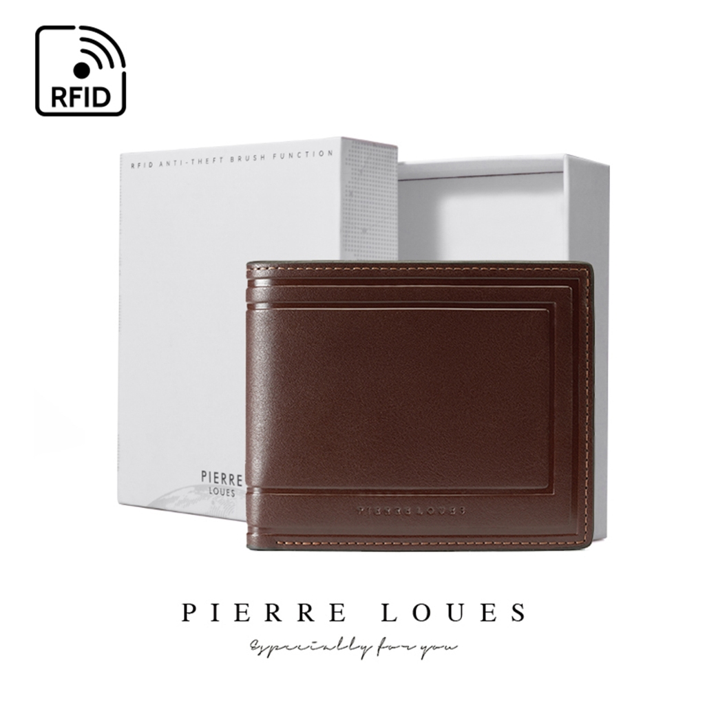 Dompet Lipat Pria Pendek PIERRE LOUES Noah Wallet Bahan Kulit PU Leather Premium BAEOS