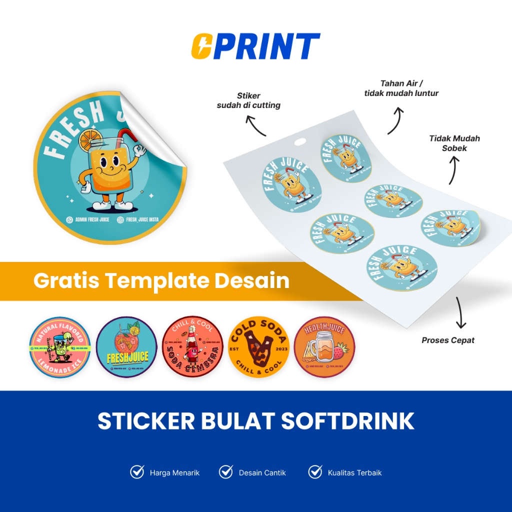 

Stiker Bulat Vinyl Susuh Putih Anti Air Label Minuman Soft Drink Free Template