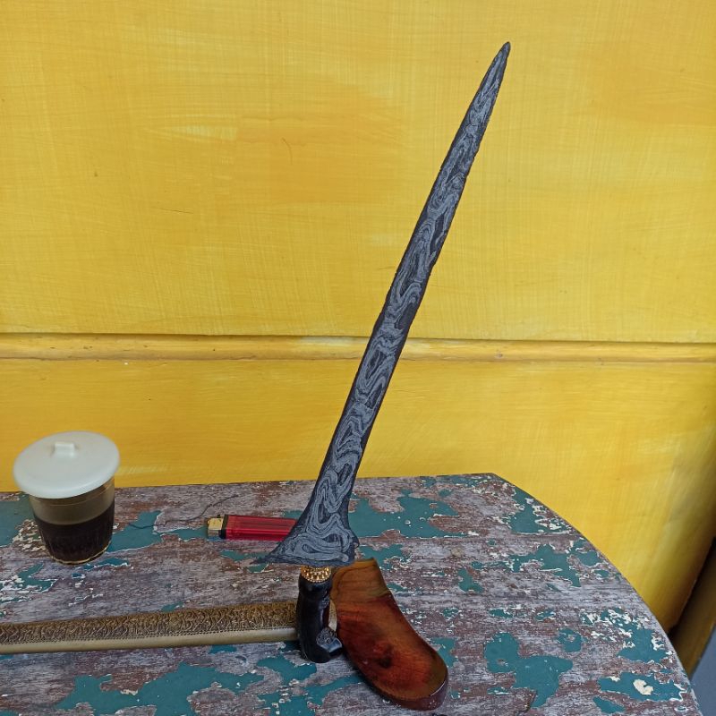 Keris Sempaner Pamor Miring Lawe Saukel Original Sepuh