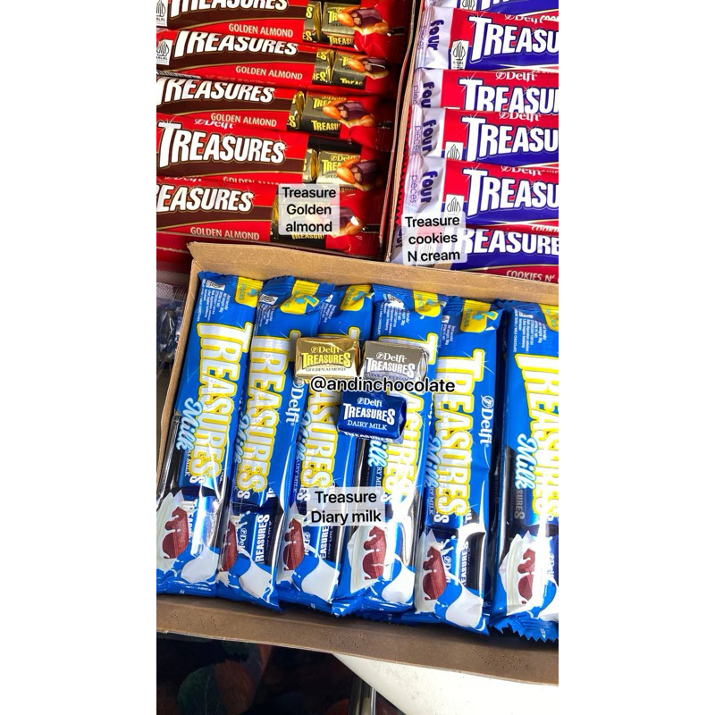 

Treasure 1-250gr piramid Delfi GOLDEN ALMOND COOKIES N CREAM