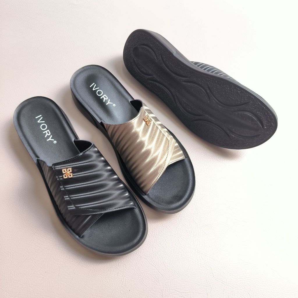 IVORY Sandal Wanita Flat Ukuran Besar 40 41 42 43 SS979