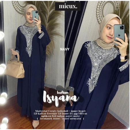ZINNIA GALERY | Kaftan Lebaran Terbaru Kaftan Isyana By Mieux Pesta Motif Mewah Glamour Kaptan Konda