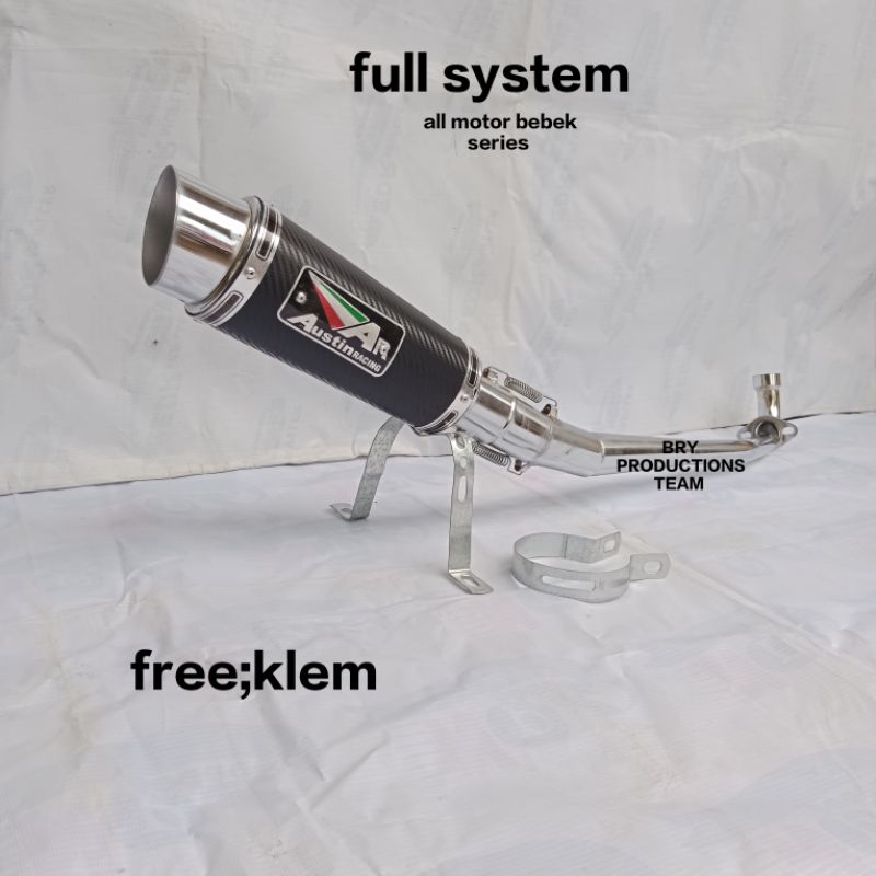 knalpot racing AR AUSTIN karbon.untuk motor BEBEK ALL VARIAN/Type.honda Blade.jupiter.supra.revo.kar