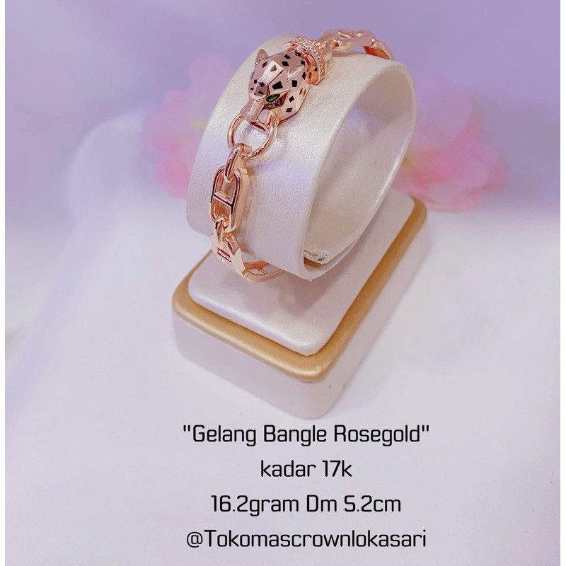 GELANG TANGAN BANGLE FASHION NEW EMAS ASLI ITALY GOLD 17k