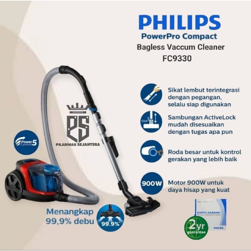 Philips Bagless Vacuum Cleaner PHILIPS FC9330 penyedot debu Philips