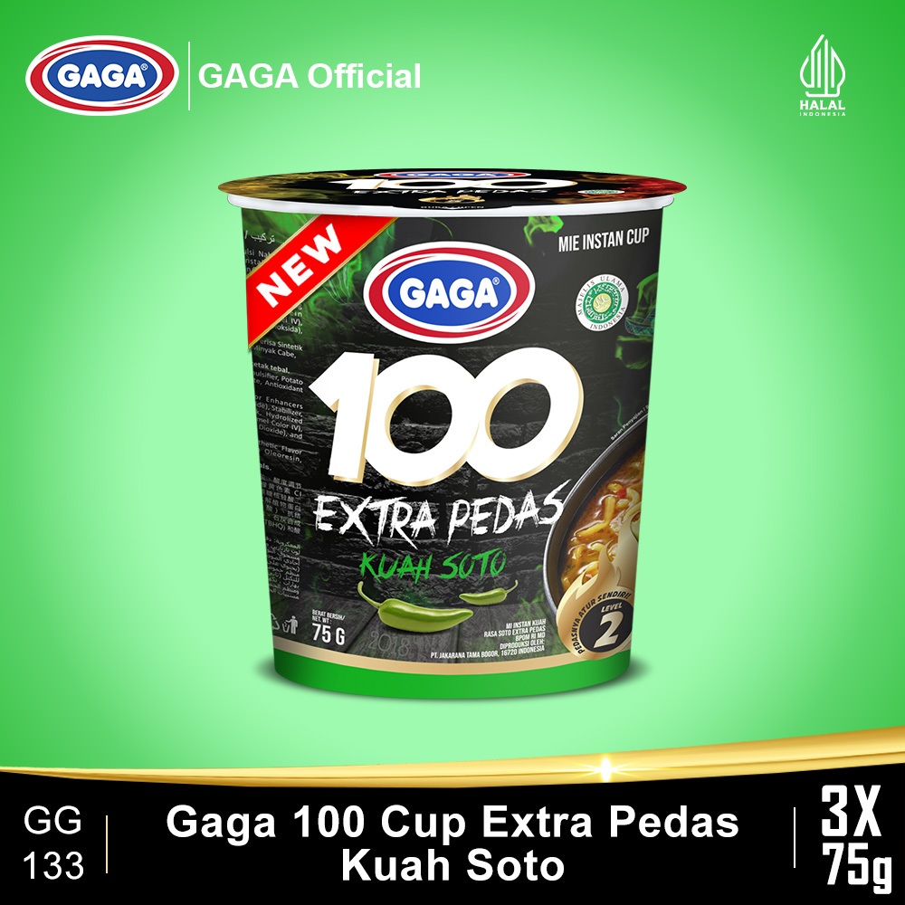 

GAGA 100 Cup Extra Pedas Kuah Soto 3 Pcs (GG133)
