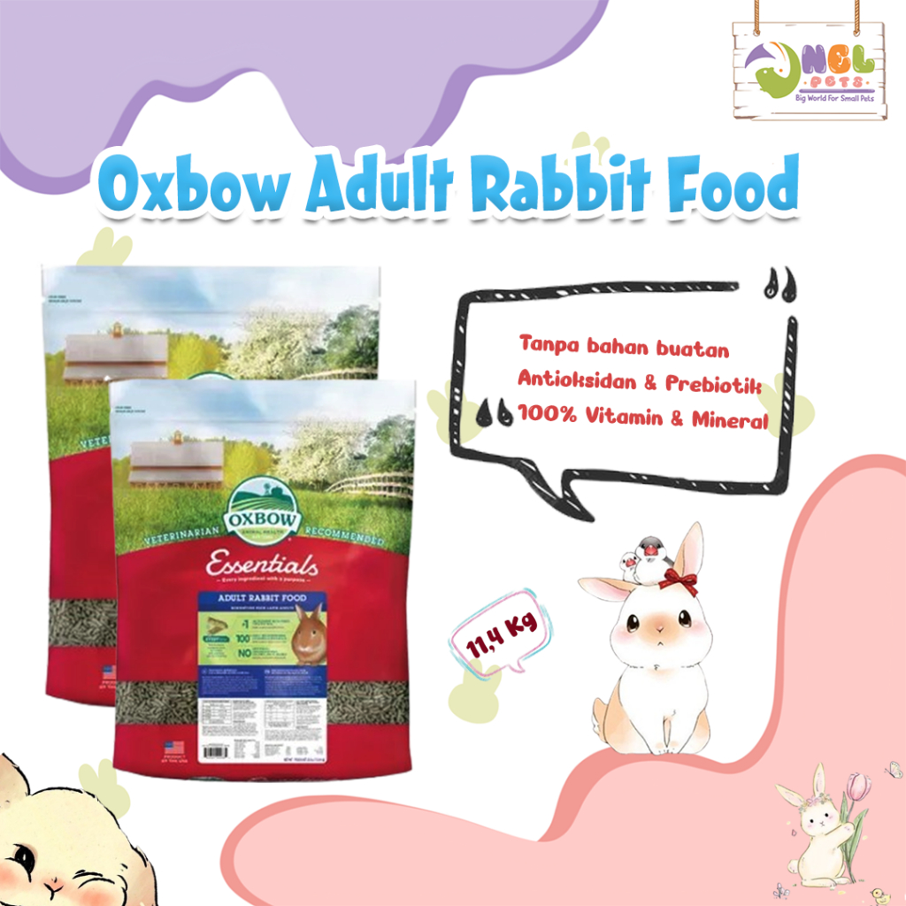 OXBOW ADULT RABBIT FOOD 25LB / Makanan kelinci / Pelet kelinci
