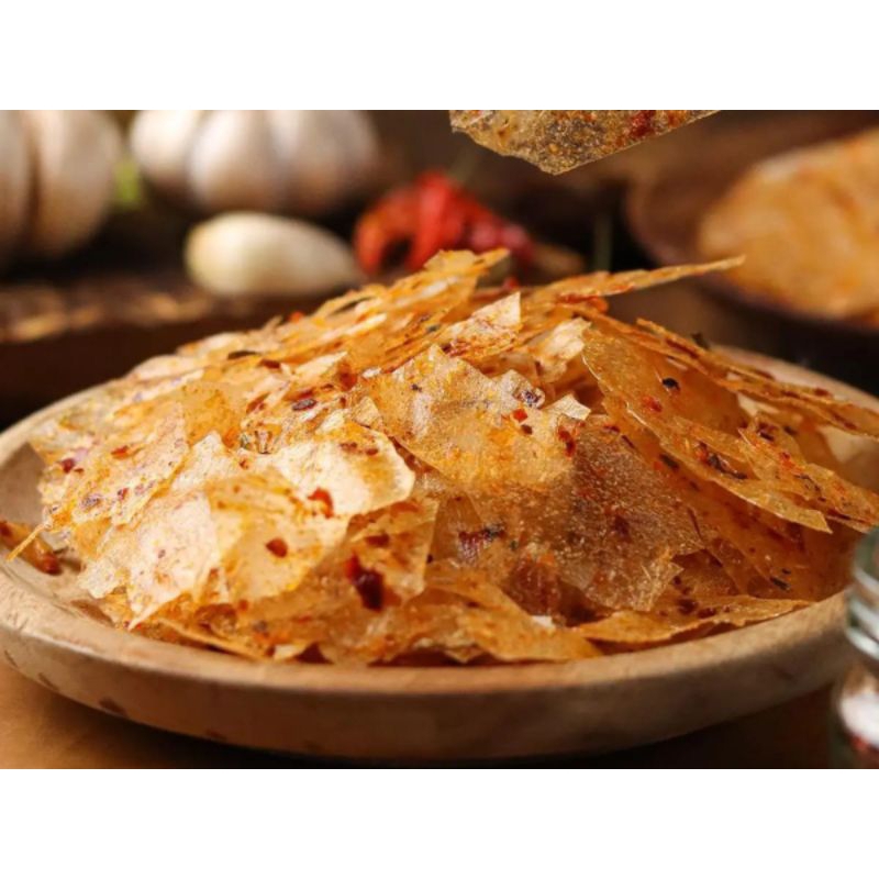 

keripik kaca pedas gurih termurah 150/100gram dua ukuran
