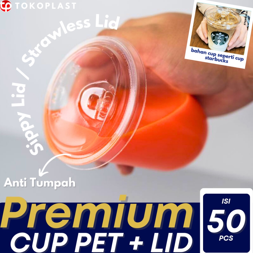 ART T35Q PET CUP STRAWLESS 12 OZ 14 OZ 16 OZ GELAS PET OVAL GELAS PET DATAR CUP MINUMAN PLASTIK PLUS