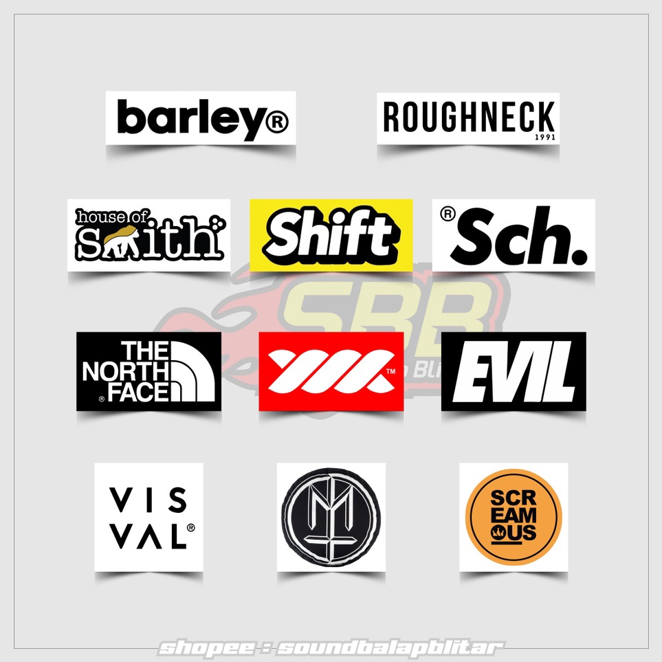 

Terlaku Stiker Distro Brand Clothing Bijian Maternal Barley Rsch Roughneck