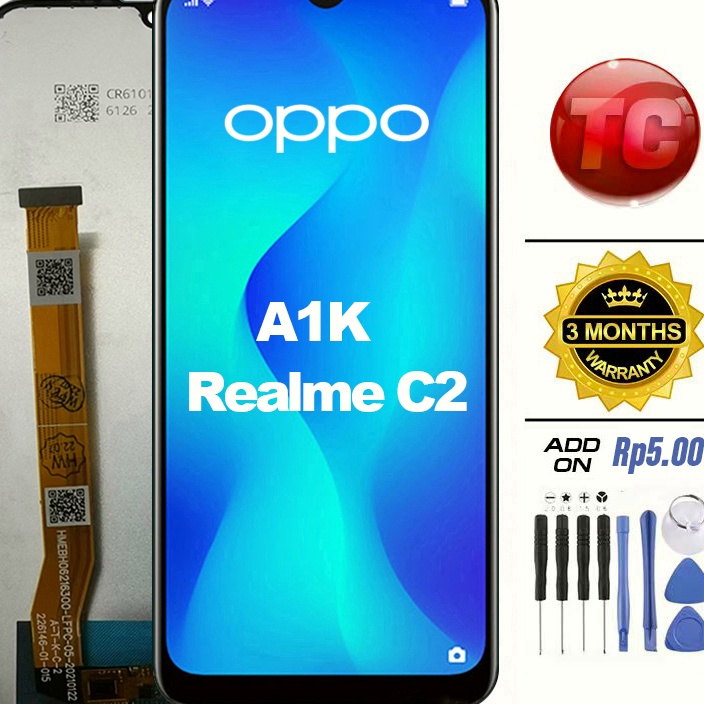 DISKON LCD Realme C2 OPPO A1K Original 1 LCD TOUCHSCREEN Fullset Crown Murah Ori Compatible For Glas