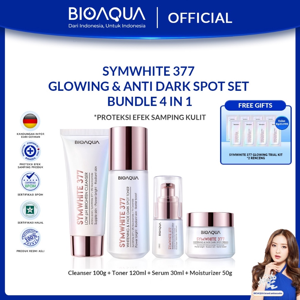 1212 HARGA GROSIR BIOAQUA SymWhite 377 Whitening  Fade Dark Spot Paket Skincare Set With Flek Hitam 