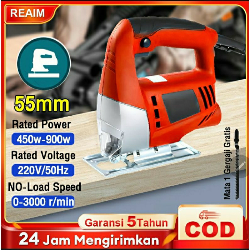 Reaim power Mesin Gergaji kayu Jig Saw Machine Mesin Gergaji Ukir Kayu Gergaji Triplek Electric Jigs