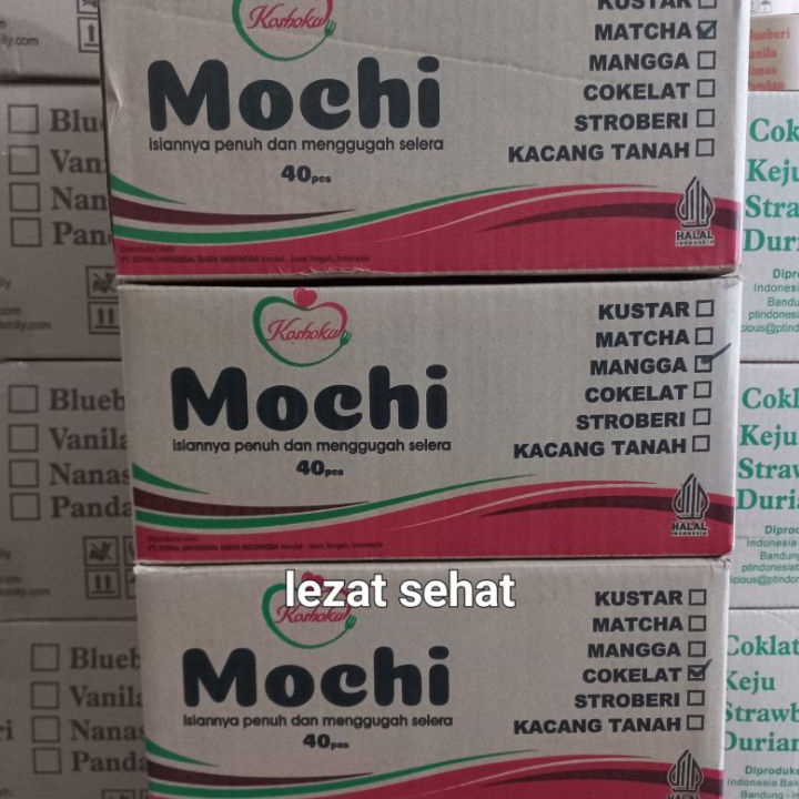 

COD Mochi Koshoku Mochi Bertabur Kelapa 1 dus isi 4pcs kenyal kenyal