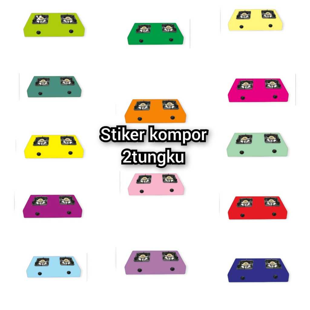 STIKER KOMPOR GAS 2 TUNGKU MOTIF TERBARU POLOS