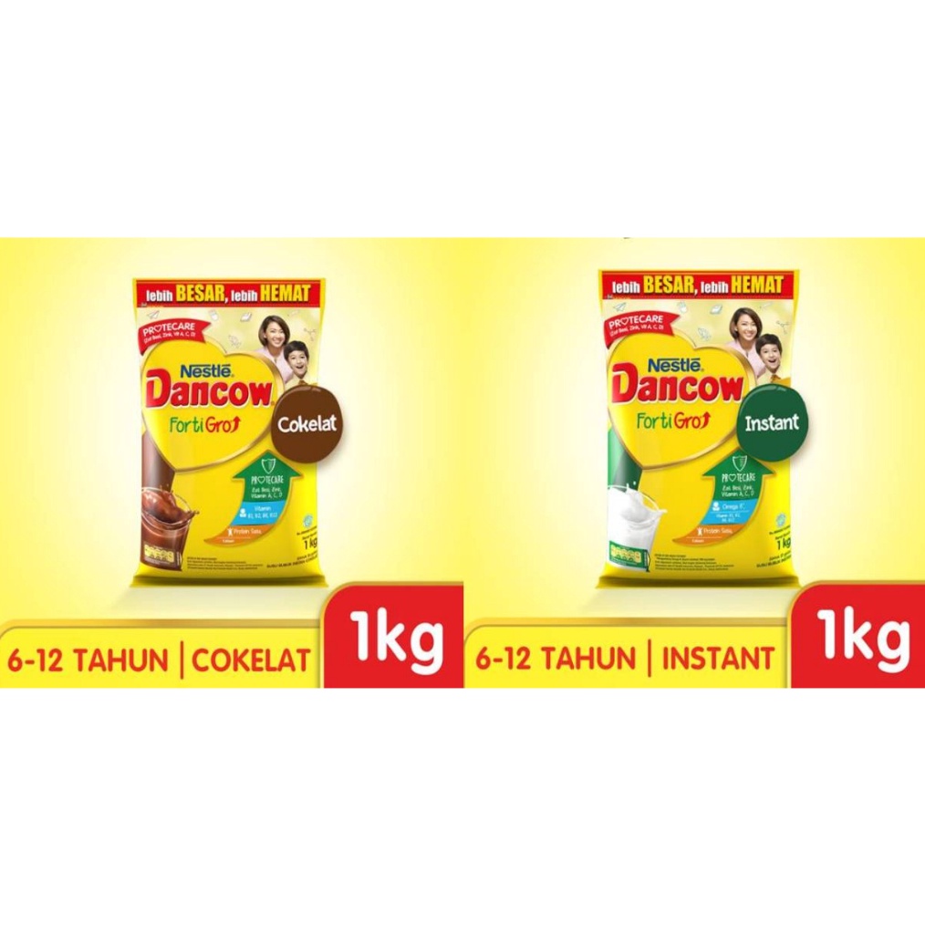 

1212 Promo Dancow Fortigro Instan Coklat Pouch 1kg Full Cream 78gr Susu Bubuk Susu Anak